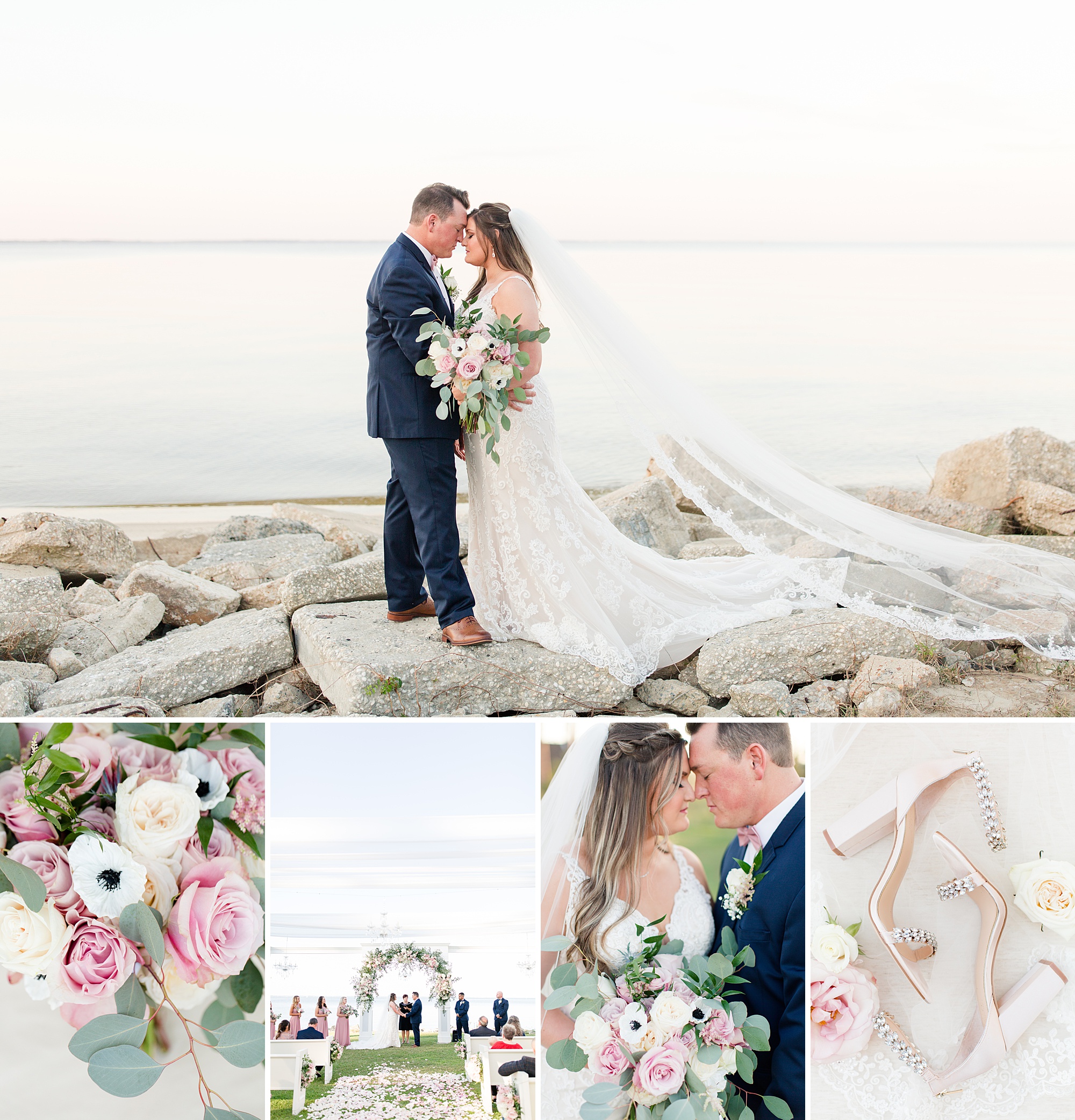 Romantic Wedding At Neuse Breeze Waterfront Estate In Havelock Nc